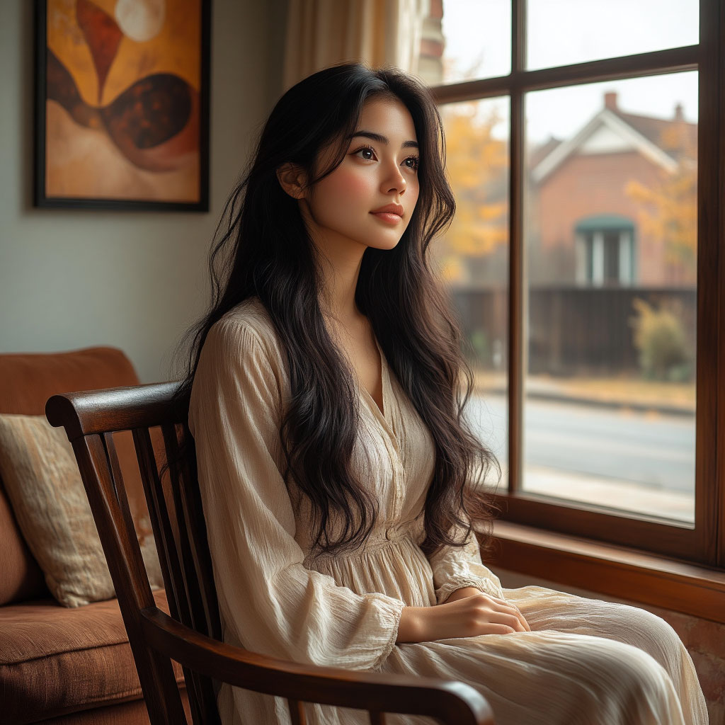 Задумчивая девушка