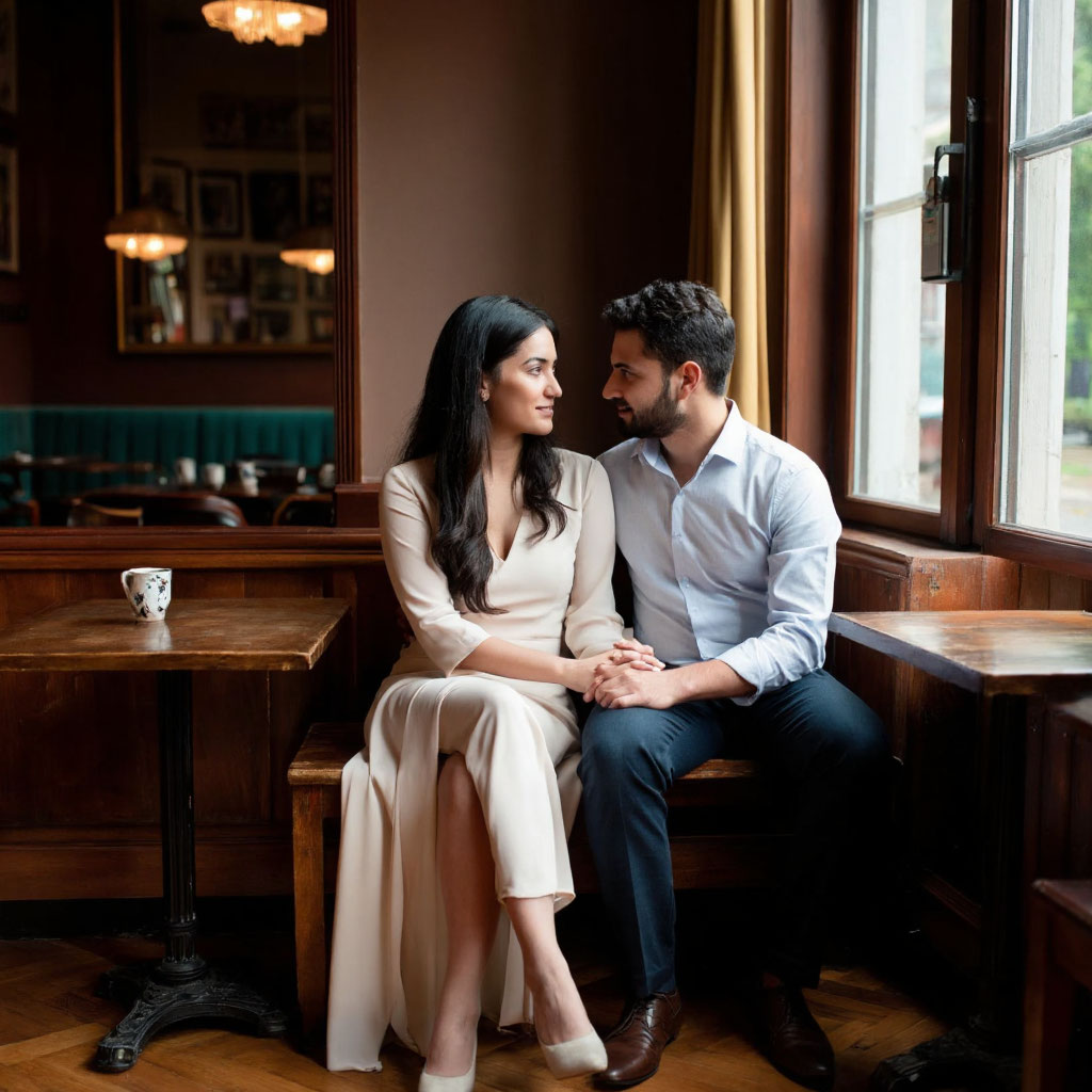 Пара в романтической обстановке