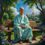 Мудрый и спокойный человек с символами знака Рак, успешная карьера и гармония