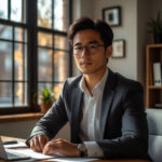 Внимательный и организованный человек в офисе, символ Девы и профессионализма