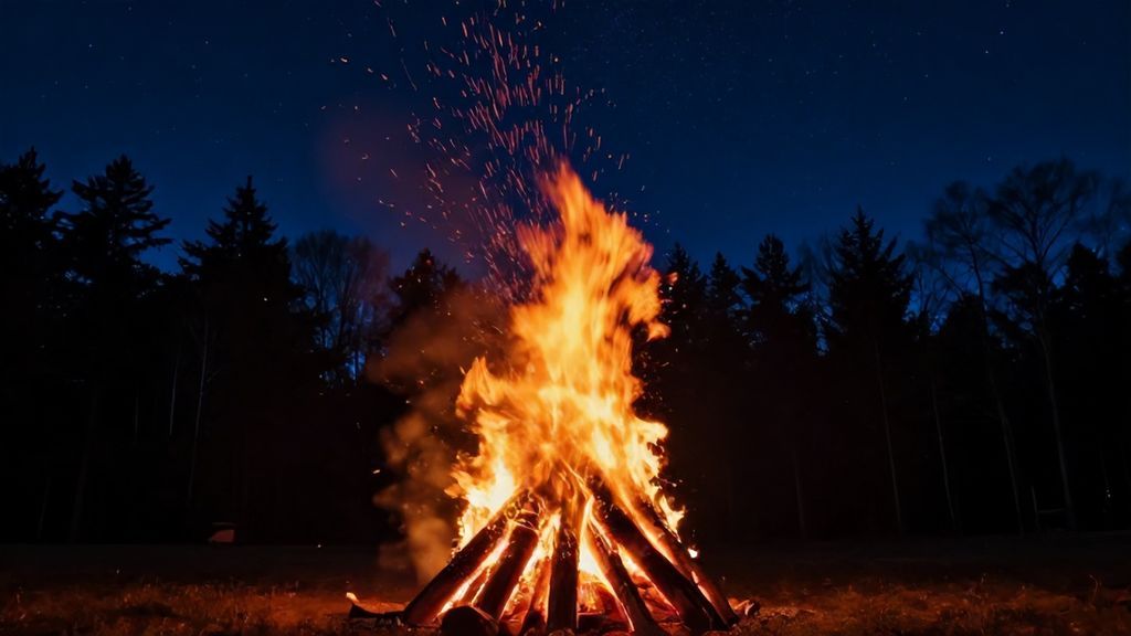 Живое пламя костра как символ неукротимой энергии стихии Огня