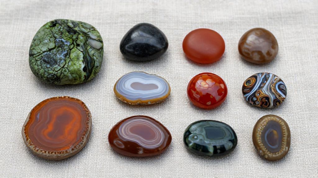 Разнообразные виды и расцветки природного агата